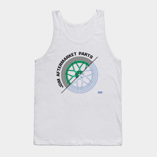 Teal JDM Wheels V4 Tank Top by GoldenTuners